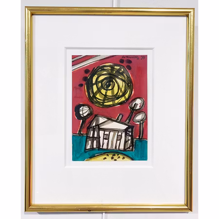 "Ingen titel" av Beverloo Corneille, Akvarell, 33x40 cm