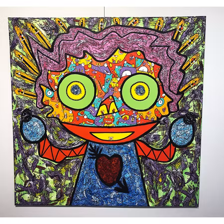 "Wilderness of Love" av Vhilo H. Persson. Akryl på duk 100x100 cm