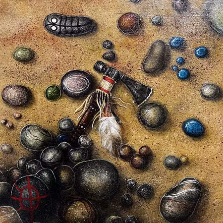 "Tomahawk" Akrylmålning av Bjørn Lindow, 58x70cm