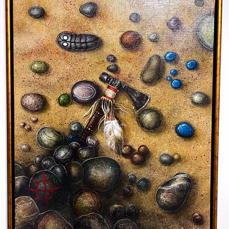 "Tomahawk" Akrylmålning av Bjørn Lindow, 58x70cm