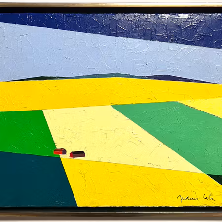 "Con il sole del nordâ" Olja pĂ„ duk av Franco Costa. 64x54,5 cm