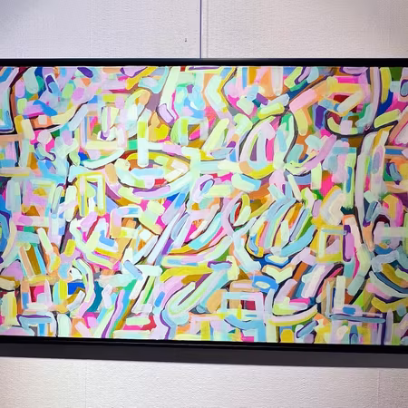 "Impredecible" Akrylmålning av Guido Bajas. 185x84 cm