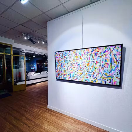 "Impredecible" Akrylmålning av Guido Bajas. 185x84 cm