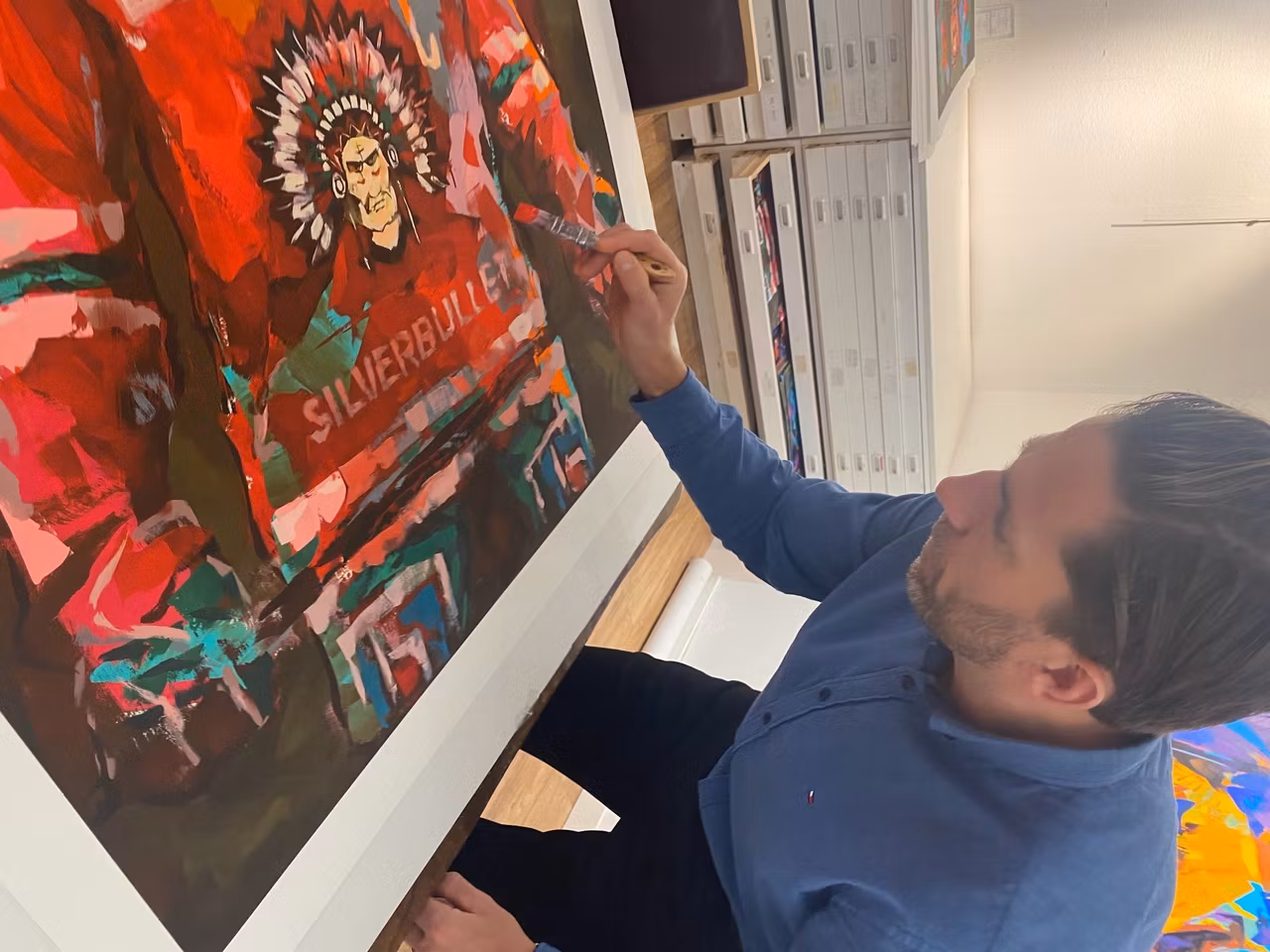 "Joel Lundqvist" Handkolorerad Art Giclée av Alberto Ramirez LEG. 90x120cm