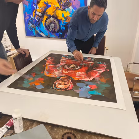 "Joel Lundqvist" Handkolorerad Art Giclée av Alberto Ramirez LEG. 90x120cm