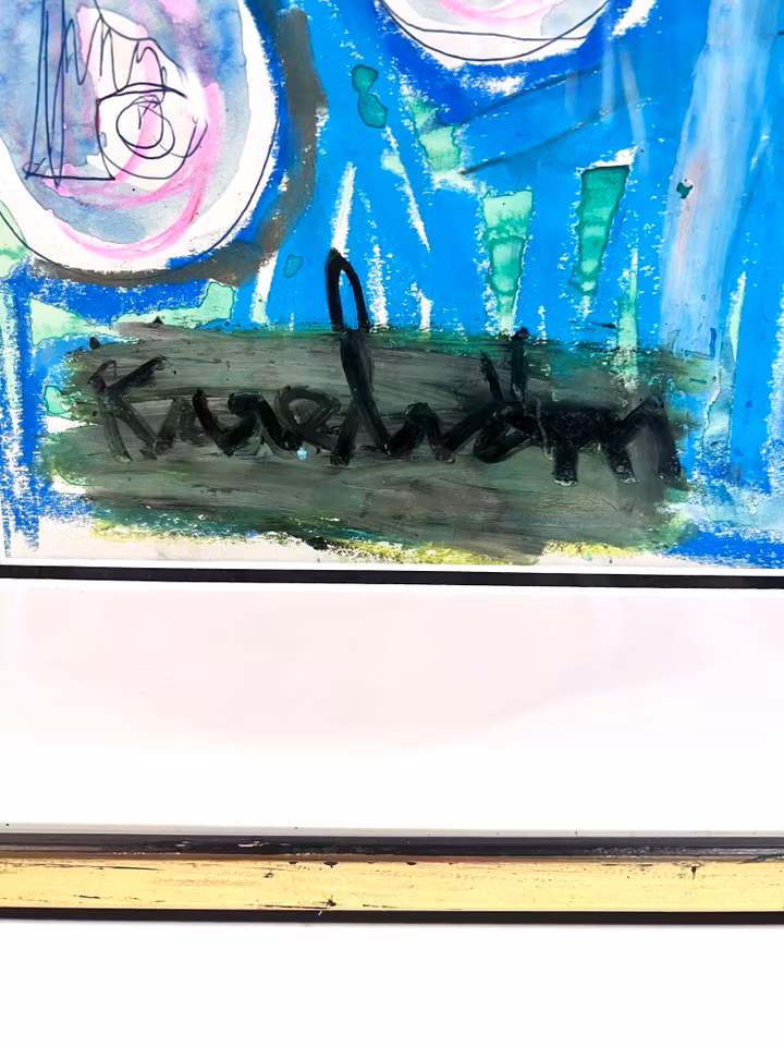 "Barnvagnen" Akvarell/Pastell av Mauritz Karström 54x71cm