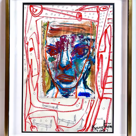 "Pojke VII" Akvarell/Pastell av Mauritz Karström 46x62 cm