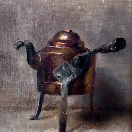 Olja på duk av Gustav Sundin. 32x36 cm