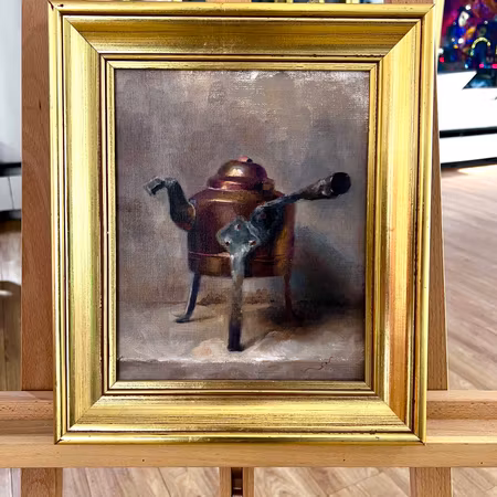 Olja på duk av Gustav Sundin. 32x36 cm