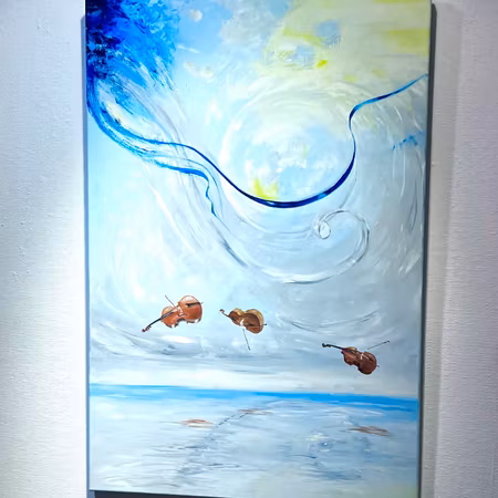 "Kontra-Lek " Bella Cotter, Akryl på duk 180x119 cm