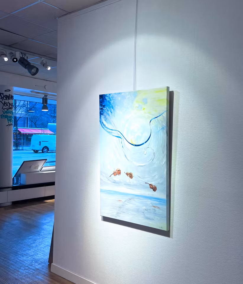 "Kontra-Lek " Bella Cotter, Akryl på duk 180x119 cm