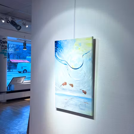 "Kontra-Lek " Bella Cotter, Akryl på duk 180x119 cm