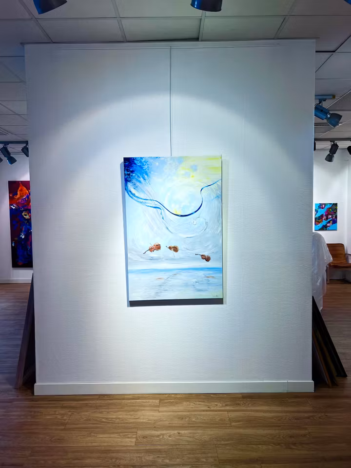 "Kontra-Lek " Bella Cotter, Akryl på duk 180x119 cm