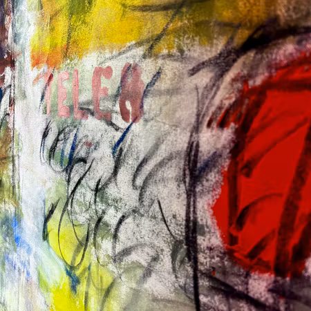 "Tele8" Olja på duk av Ray Stalje. 91x118 cm