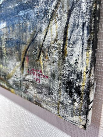 Johan Petterson. Olja på duk från 1989 "Ingen titel" 120x140cm