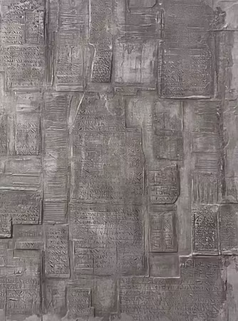 "Nineveh" Blandteknik på duk av James Cummins. 80x100cm