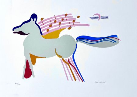 "Musikalisk kamel" Litografi av Kjell Lannå 52x43 cm
