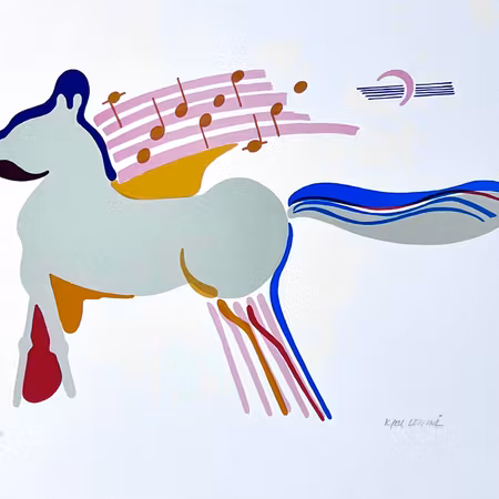 "Musikalisk kamel" Litografi av Kjell Lannå 52x43 cm