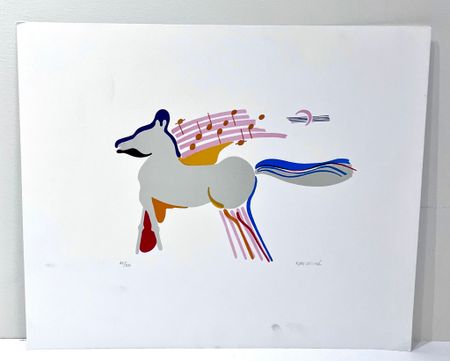 "Musikalisk kamel" Litografi av Kjell Lannå 52x43 cm