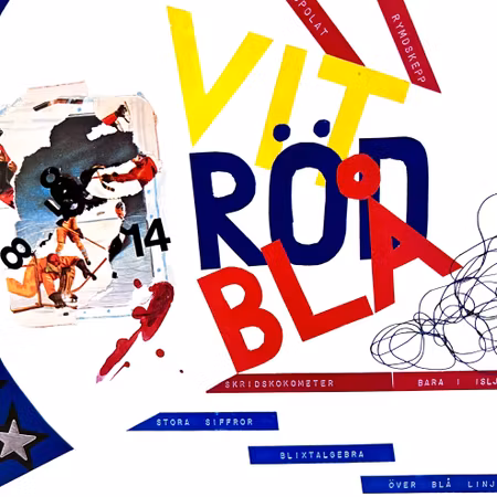 "Vit, Röd, Blå" Litografi av Gunnar Harding och Olle Kåks. 44,5x31 cm