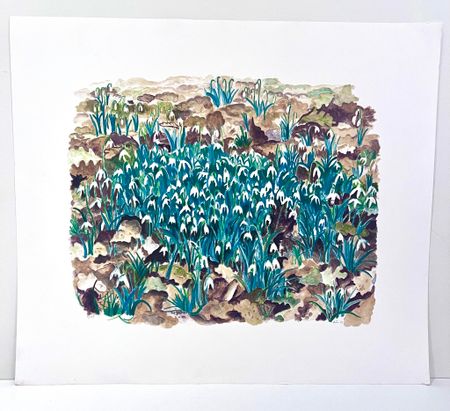 "Blomängen" Litografi av Evy Låås. 63x47,5