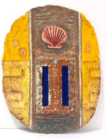 "Komposition med snäcka" Carborundumetsning av Alain Berk-Vitz. 31x42 cm