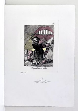 "Cagallones de cabra" Färgetsning av Salvador Dali. 31,5x45 cm