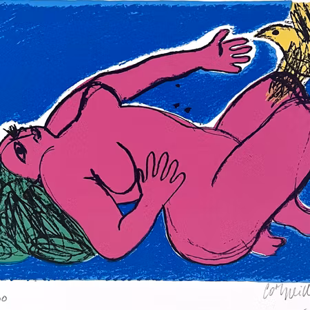 "Hÿmne â l'eté" Litografi av Beverloo Corneille. 40x33,5 cm