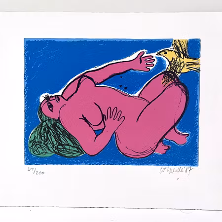 "Hÿmne â l'eté" Litografi av Beverloo Corneille. 40x33,5 cm