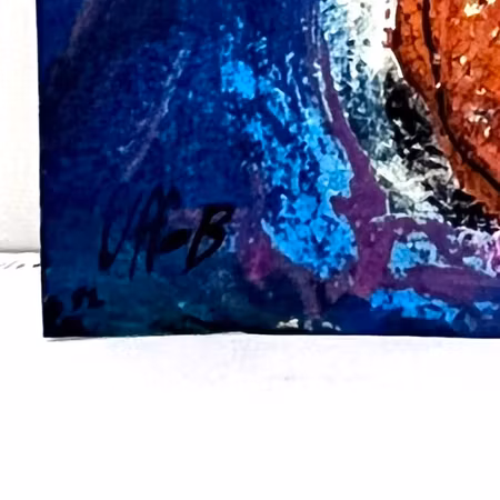 "Fruktskål V" av Uffe B, Akvarell på papper, 25,5x32 cm