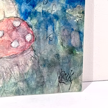 "Nymfens melodi" Akvarell av Kjell Dack. 19,5x24,5 cm