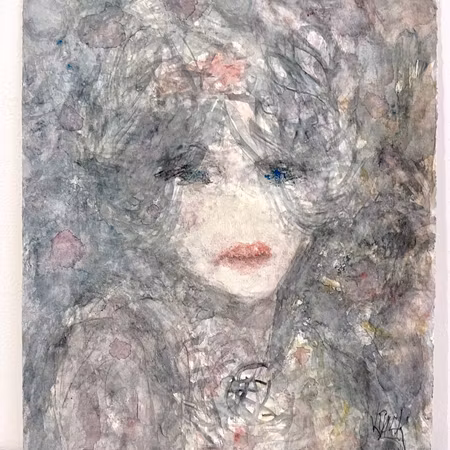 "Ingen Titel" Akvarell av Kjell Dack. 19,5x24,5 cm