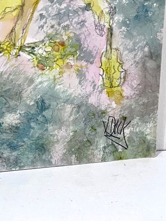 "Nymfen" Akvarell av Kjell Dack. 19,5x24,5 cm