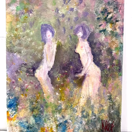 "Höst-dans" Akvarell av Kjell Dack. 19,5x24,5 cm