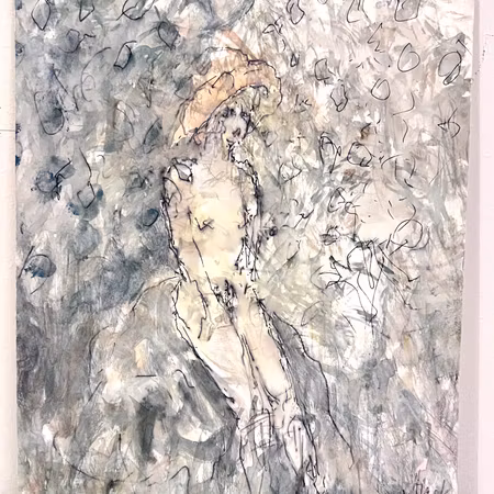 "Soldyrkan" Akvarell av Kjell Dack. 19,5x24,5 cm