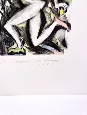 "Citrondans I" Etsning av Aino Myllykangas. 31x42 cm