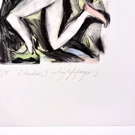 "Citrondans I" Etsning av Aino Myllykangas. 31x42 cm