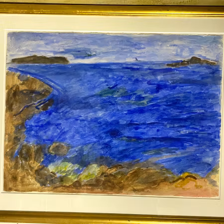 "Vågor i Bohuslän" Akvarell av Irene K:son Ullberg. 98x77 cm