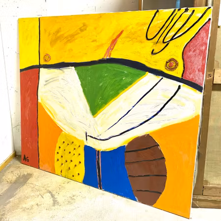 "Asgard" Olja på duk av Agneta Granstad. 150x130 cm