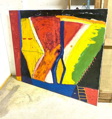 "Flört" Olja på duk av Agneta Granstad. 134x116 cm