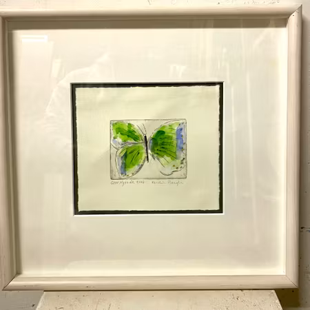 "Fjäril" Akvarell av Kerstin Berg. 37x35 cm