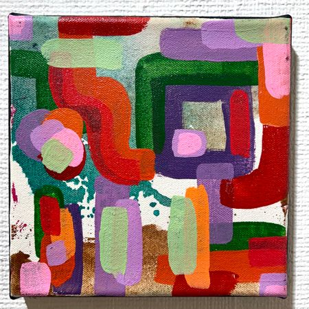 "De Sombras y fragmentos 5" Akryl på duk av Guido Bajas. 20x20cm
