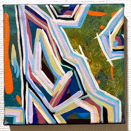 "N5" Akryl på duk av Guido Bajas. 20x20cm