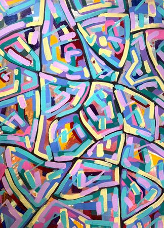 "Paisaje Sonoro 1" Akryl på duk av Guido Bajas. 70x90 cm