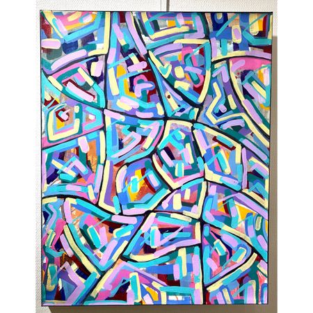 "Paisaje Sonoro 1" Akryl på duk av Guido Bajas. 70x90 cm