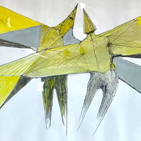 Gouache på papper av Lynn Russel Chadwick