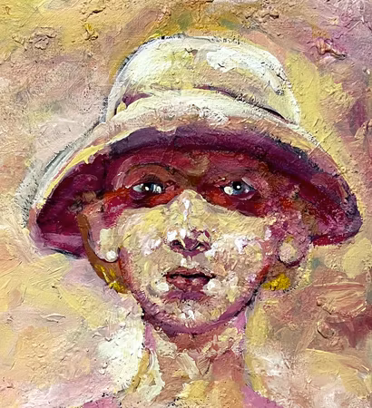 "Conversation" Originalmålning av Mensur Beslagic. 50x50 cm