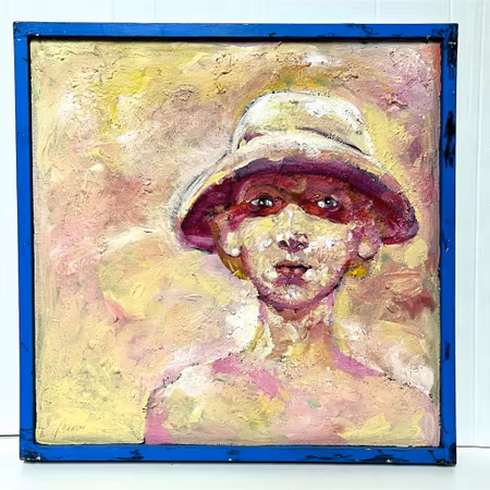 "Conversation" Originalmålning av Mensur Beslagic. 50x50 cm