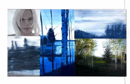 ”Solnedgång” Olja på duk av Mikael Dysholm. 37x65 cm