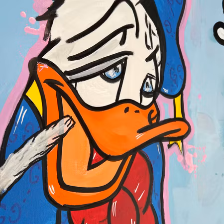 "Unduck yourself" Original av H A N K Y. 89x108 cm